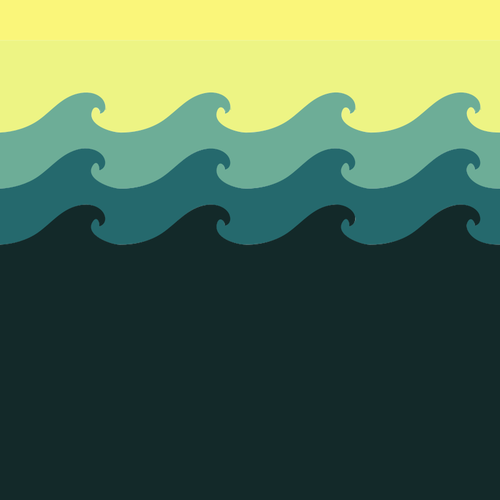 Gekachelte Meer Welle Muster-Vektor-Bild